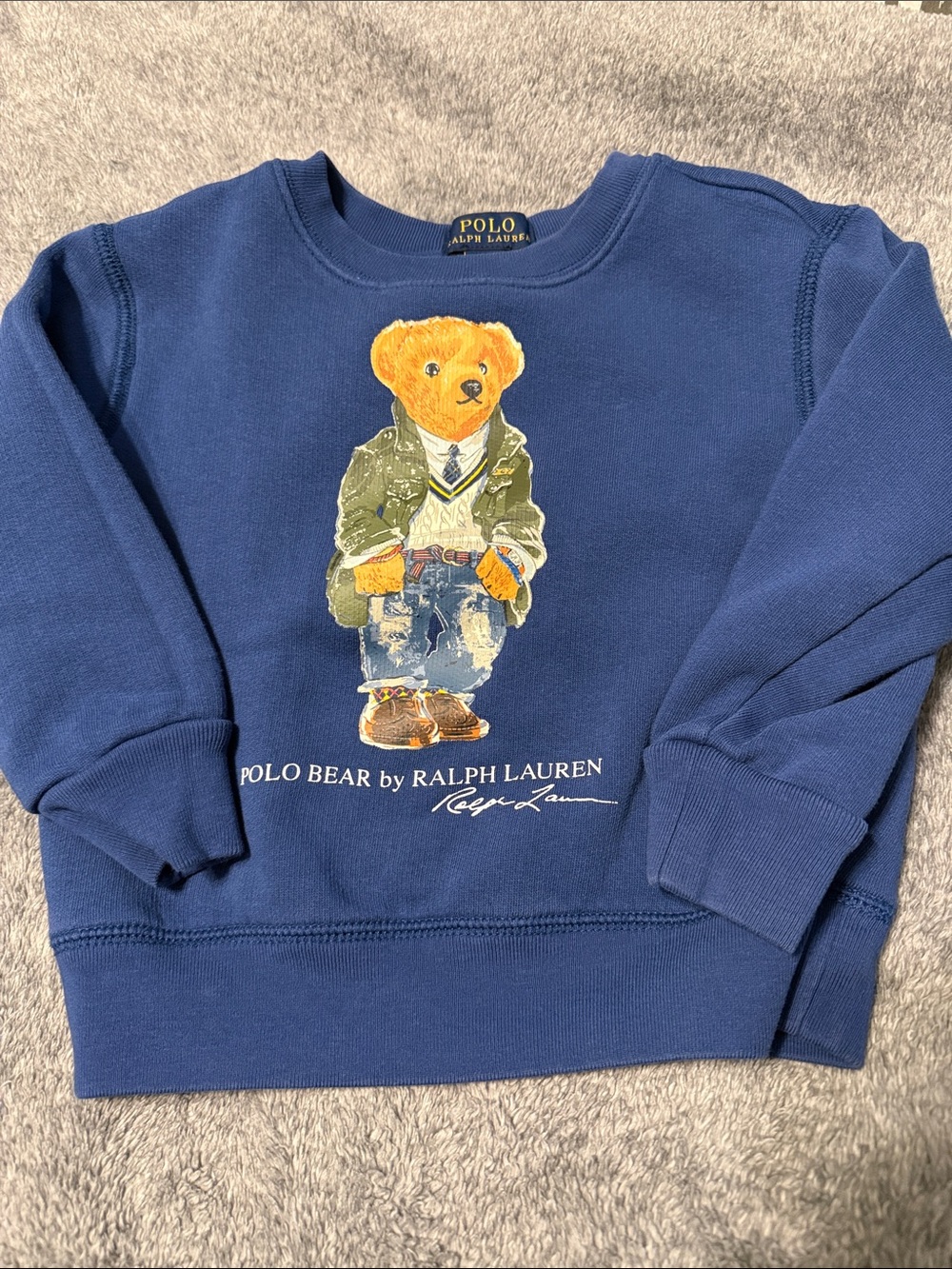 Ralph Lauren Navy Blue Polo Bear Sweatshirt